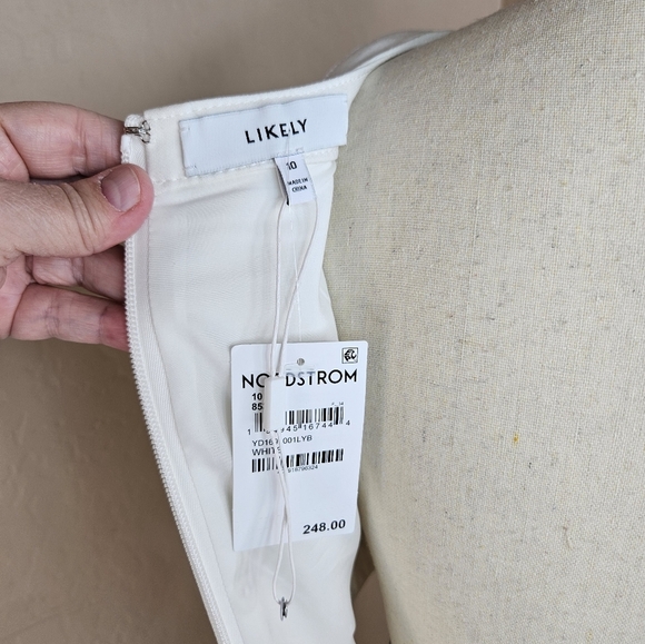 Likely Womens Isadora White Mini Dress Sz 10 Crossfront Cut-out Hip Clubbing Fun - Picture 13 of 14